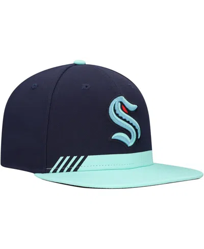 Fanatics Men's True Navy Seattle Kraken Pro Locker Room Snapback Hat