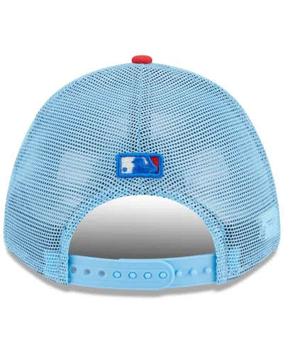 New Era Men's Light Blue/red Miami Marlins 2025 Fourth Of July 9forty A-frame M-crown Adjustable Trucker Hat