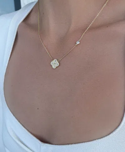 Adornia 14k Gold Plated Cz Clover Necklace