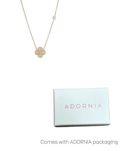 Adornia 14k Gold Plated Cz Clover Necklace
