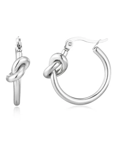 Adornia Stainless Steel Knot Hoop Earrings