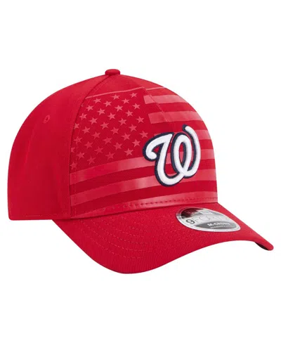 New Era Men's Red Washington Nationals American Flag 9forty M-crown A-frame Adjustable Hat