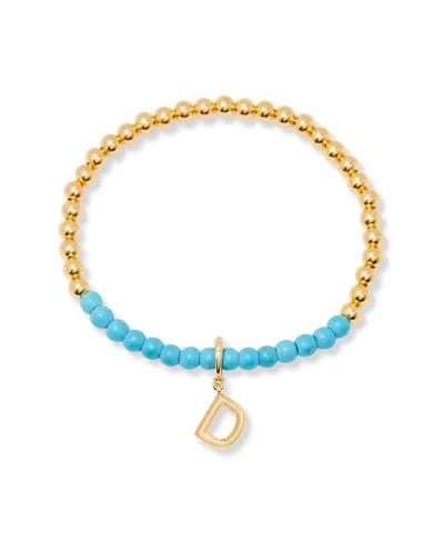 Brook & York Gold Plated Bennett Initial Gemstone Bracelet