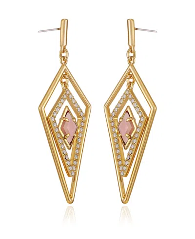 Vince Camuto Gold-tone Diamond Shaped Drop Earrings