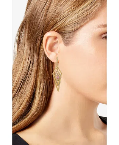 Vince Camuto Gold-tone Diamond Shaped Drop Earrings