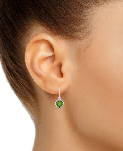 Macy's Gemstone Heart Drop Earrings In 10k Yellow Gold (also In 10k White Gold)