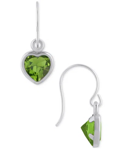 Macy's Gemstone Heart Drop Earrings In 10k Yellow Gold (also In 10k White Gold)