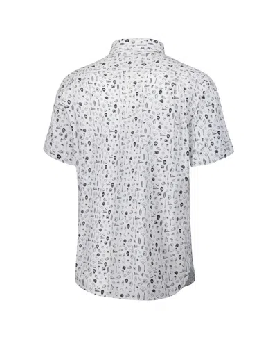 Tommy Bahama Men's Gray San Diego Padres Nova Wave Riptide Rally Camp Button-up Short Sleeve Shirt In White