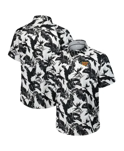 Tommy Bahama Black Washington Commanders Sport Harbor Island Hibiscus Camp Button-up Shirt In Multi