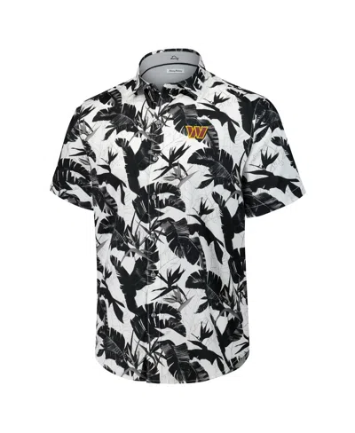 Tommy Bahama Black Washington Commanders Sport Harbor Island Hibiscus Camp Button-up Shirt In Multi