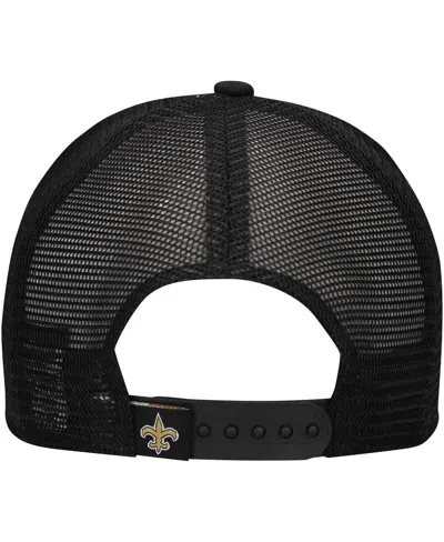 New Era Big Boys And Girls White/black New Orleans Saints Distressed 9fifty A-frame Snapback Hat In White