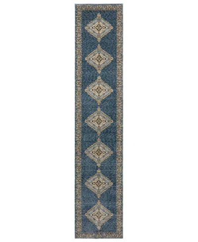 Oriental Weavers Andorra 2430a Runner Area Rug, 2'6 X 12' In Blue