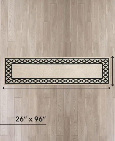 Jean Pierre New York Jean Pierre Christine Trellis Border Tufted Runner Rug, 26" X 96"