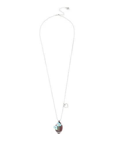 Betsey Johnson Faux Stone Kick Off Football Pendant Necklace