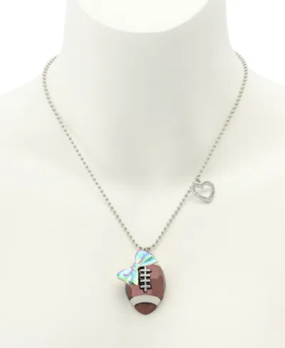 Betsey Johnson Faux Stone Kick Off Football Pendant Necklace