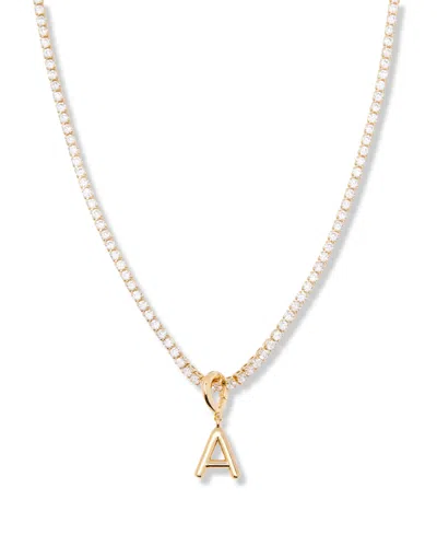 Brook & York Gold Plated Isabella Mini Initial Tennis Chain Necklace