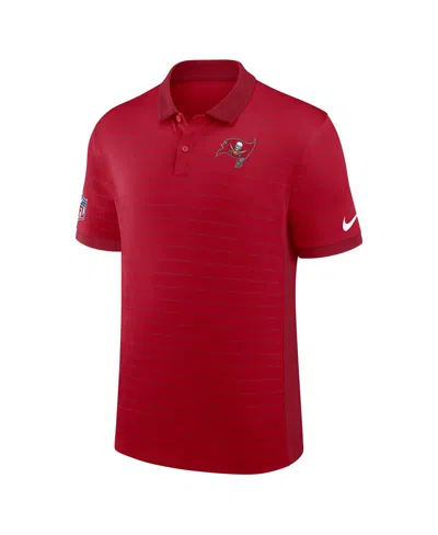 Nike Men's Red Tampa Bay Buccaneers Sideline Victory Stripe Performance Polo Shirt In Red