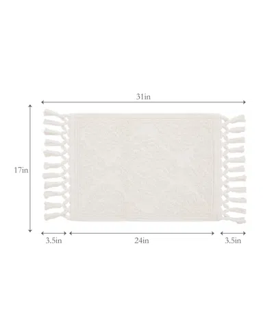 Jean Pierre New York Ricardo Fringe Cotton Bath Rug 17" X 31"