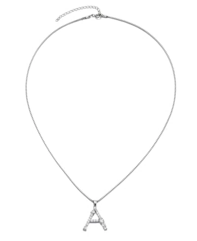 Adornia Silver Crystal Mixed Stone Initial Necklace
