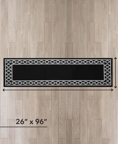 Jean Pierre New York Jean Pierre Christine Trellis Border Tufted Runner Rug, 26" X 96"