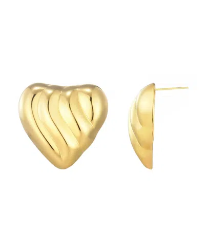Adornia Stainless Steel Heart Statement Stud Earrings In Gold