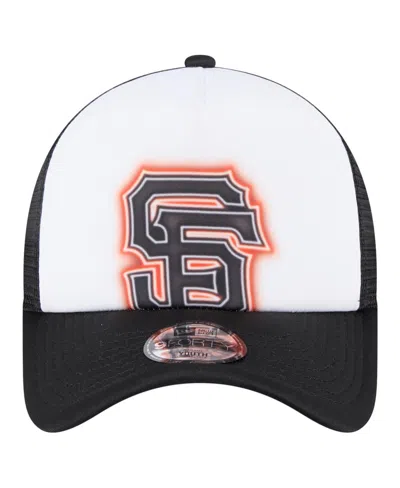 New Era Toddler White/black San Francisco Giants Painted A-frame 9forty Trucker Adjustable Hat In Black