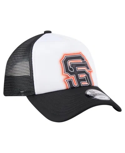 New Era Toddler White/black San Francisco Giants Painted A-frame 9forty Trucker Adjustable Hat In Black