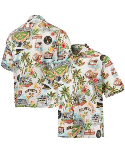 Reyn Spooner Men's White Milwaukee Brewers Scenic Button-up Shirt In Multi