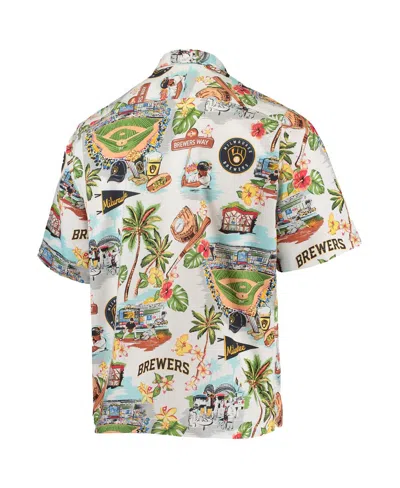 Reyn Spooner Men's White Milwaukee Brewers Scenic Button-up Shirt In Multi