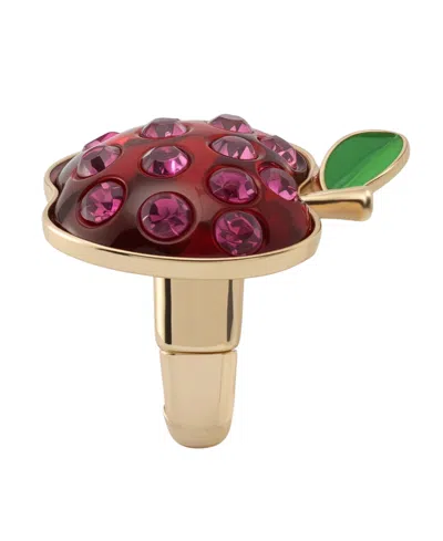 Betsey Johnson Faux Stone Straight Apple Cocktail Stretch Ring