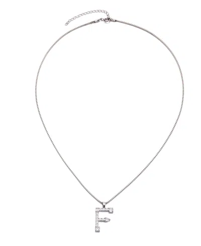 Adornia Silver Crystal Mixed Stone Initial Necklace