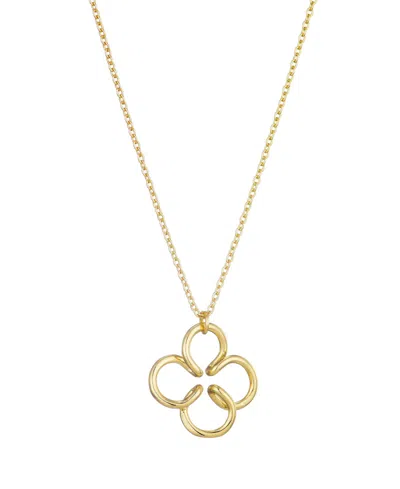 Adornia 14k Gold Plated Wire Clover Necklace
