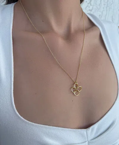 Adornia 14k Gold Plated Wire Clover Necklace