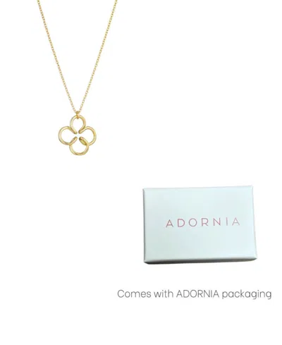Adornia 14k Gold Plated Wire Clover Necklace