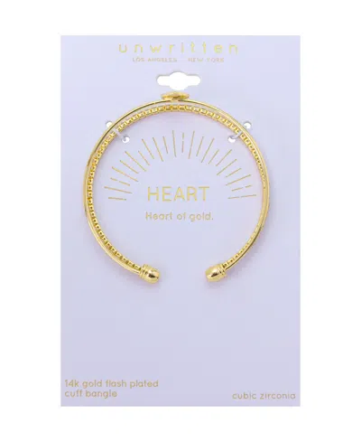 Unwritten Cubic Zirconia Heart Cuff Bracelet
