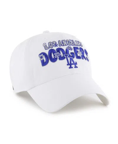 47 Brand Women's White Los Angeles Dodgers Flower Power Clean Up Adjustable Hat