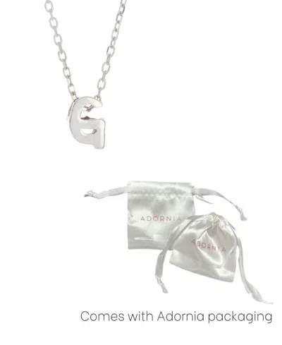 Adornia Rhodium Mini Initial Pendant Necklace