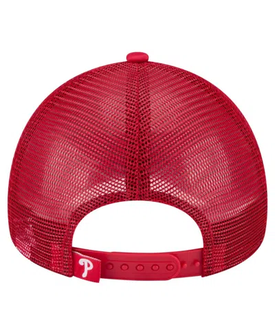 New Era Toddler White/red Philadelphia Phillies Painted A-frame 9forty Trucker Adjustable Hat In Red