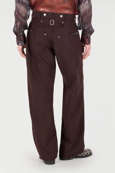 Roberto Cavalli Cotton-blend Pants In Brown