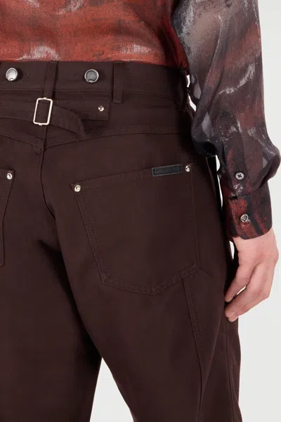 Roberto Cavalli Cotton-blend Pants In Brown