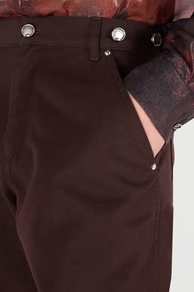 Roberto Cavalli Cotton-blend Pants In Brown