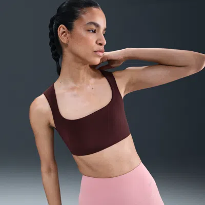 Nike Women's Zenvy Light-support Lightly Lined Sports Bra In Burgundy