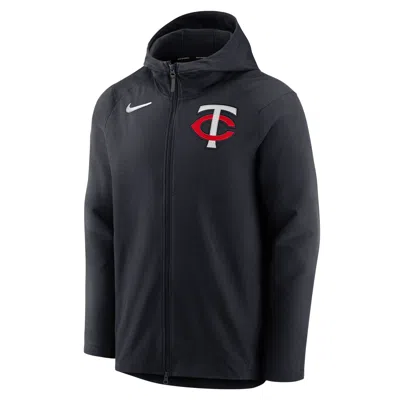 Nike Men's Black Minnesota Twins Authentic Collection Player Therma Full-zip Hoodie In Black
