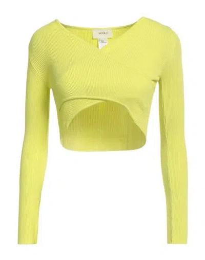 Vicolo Woman Sweater Lime Green Size Onesize Viscose, Polyester In Green