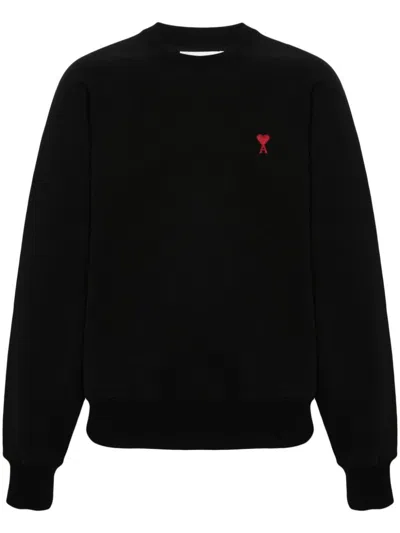 Ami Alexandre Mattiussi Ami Paris Logo-embroidered Stretch-cotton Sweatshirt
