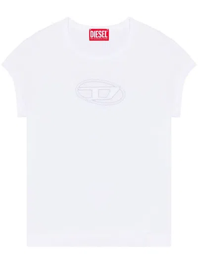 Diesel T-angie T-shirt In Stretch Cotton In White