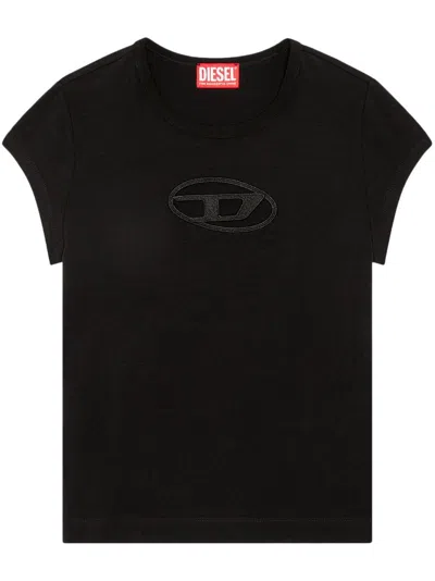 Diesel T-angie T-shirt In Stretch Cotton In Black