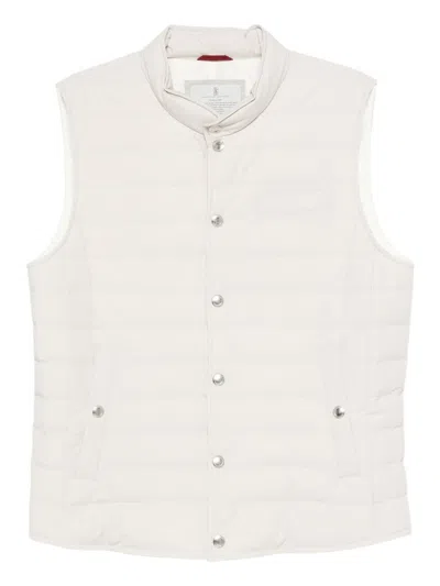Brunello Cucinelli Nylon Down Vest In White