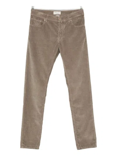 Jacob Cohen Slim Fit Trousers Belt Loops In Brown