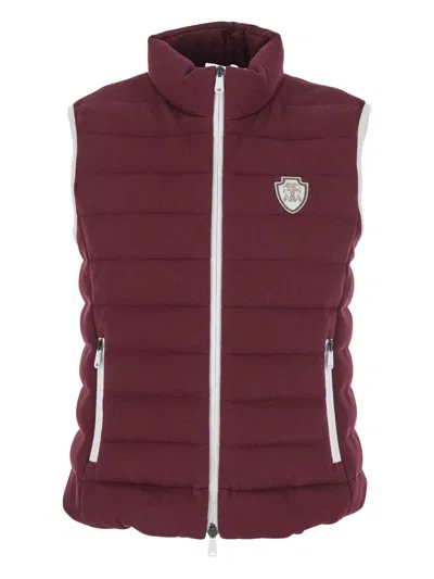 Brunello Cucinelli Logo Quilted High Collar Sleeveless Jacket